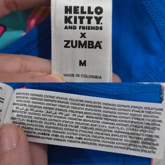 Zumba X Hello Kitty & Friends Reversible Bra Blue Lightning Size M (G016) - Picture 6 of 8
